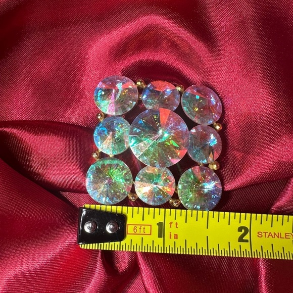 Vintage Weiss Aurora Borealis Rhinestone Brooch – Mid-Century Sparkle - Picture 17 of 17